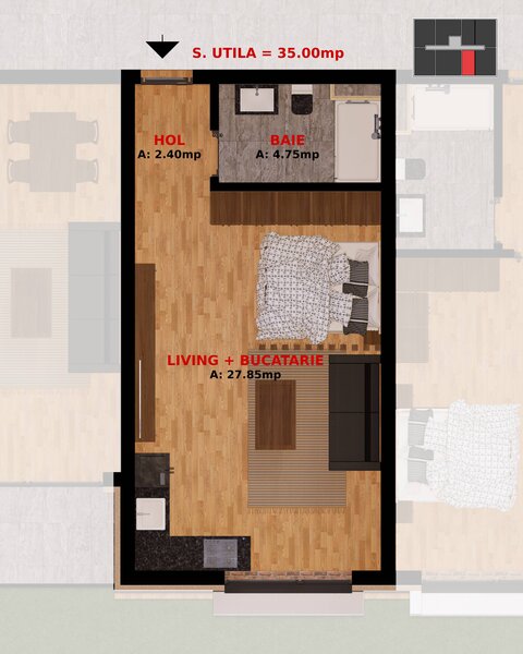 Fundeni, sector 2, Bucuresti. Apartament doua caamere